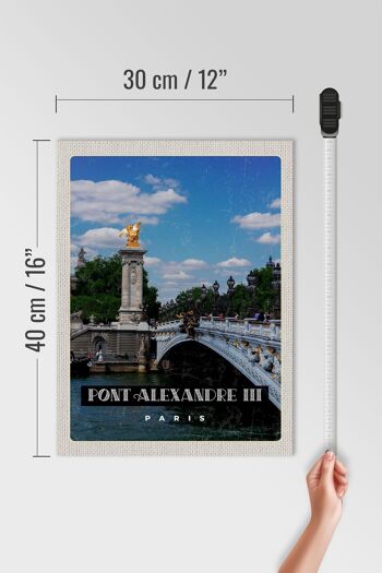 Panneau en bois voyage 30x40cm Pont Alexandre III Paris Tourisme 4