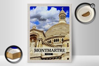 Panneau en bois voyage 30x40cm Montmartre Paris architecture cadeau 2