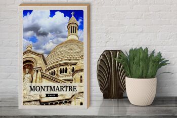 Panneau en bois voyage 30x40cm Montmartre Paris architecture cadeau 3