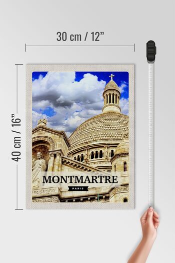 Panneau en bois voyage 30x40cm Montmartre Paris architecture cadeau 4