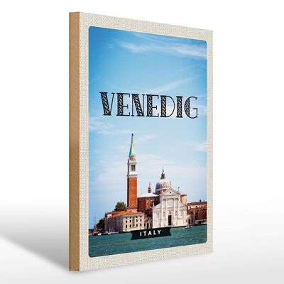 Holzschild Reise 30x40cm Venedig Italy Tourismus Urlaub Poster