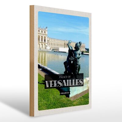 Cartel de madera viaje 30x40cm Palacio de Versalles Francia Turismo