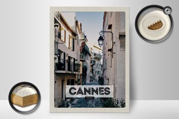 Panneau en bois voyage 30x40cm Cannes France architecture rue 2