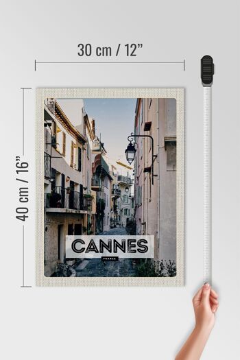 Panneau en bois voyage 30x40cm Cannes France architecture rue 4