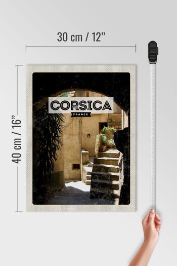 Panneau en bois voyage 30x40cm Corse France architecture lieu de vacances 4