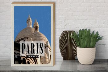 Panneau en bois voyage 30x40cm Paris France architecture 3