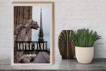 Panneau en bois voyage 30x40cm Destination voyage Notre-Dame de Paris 3