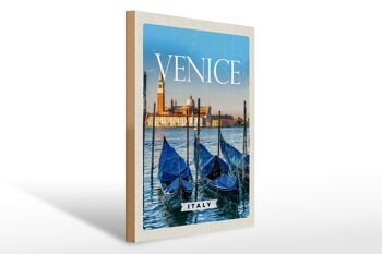 Panneau en bois voyage 30x40cm Venise Italie Rétro 1