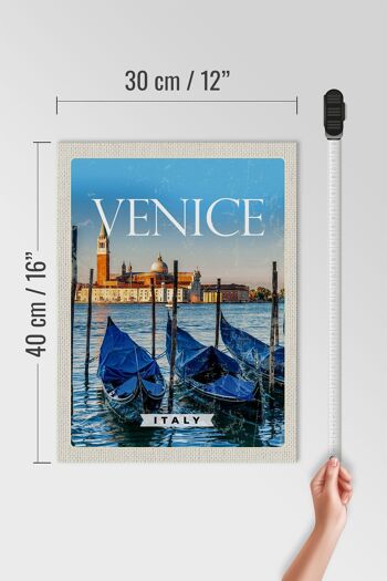 Panneau en bois voyage 30x40cm Venise Italie Rétro 4