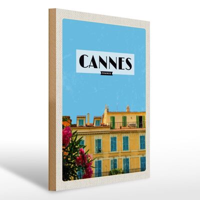 Holzschild Reise 30x40cm Cannes France Frankreich Tourismus