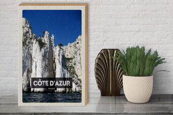 Panneau en bois voyage 30x40cm Côte d'Azur France Tourisme 3