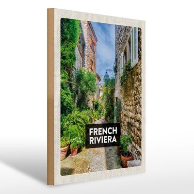 Holzschild Reise 30x40cm French Riviera Altstadt Geschenk