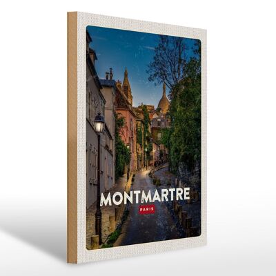 Holzschild Reise 30x40cm Montmartre Paris Retro