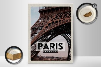 Panneau en bois voyage 30x40cm Paris France Tour Eiffel 2