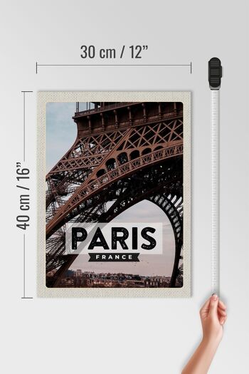 Panneau en bois voyage 30x40cm Paris France Tour Eiffel 4