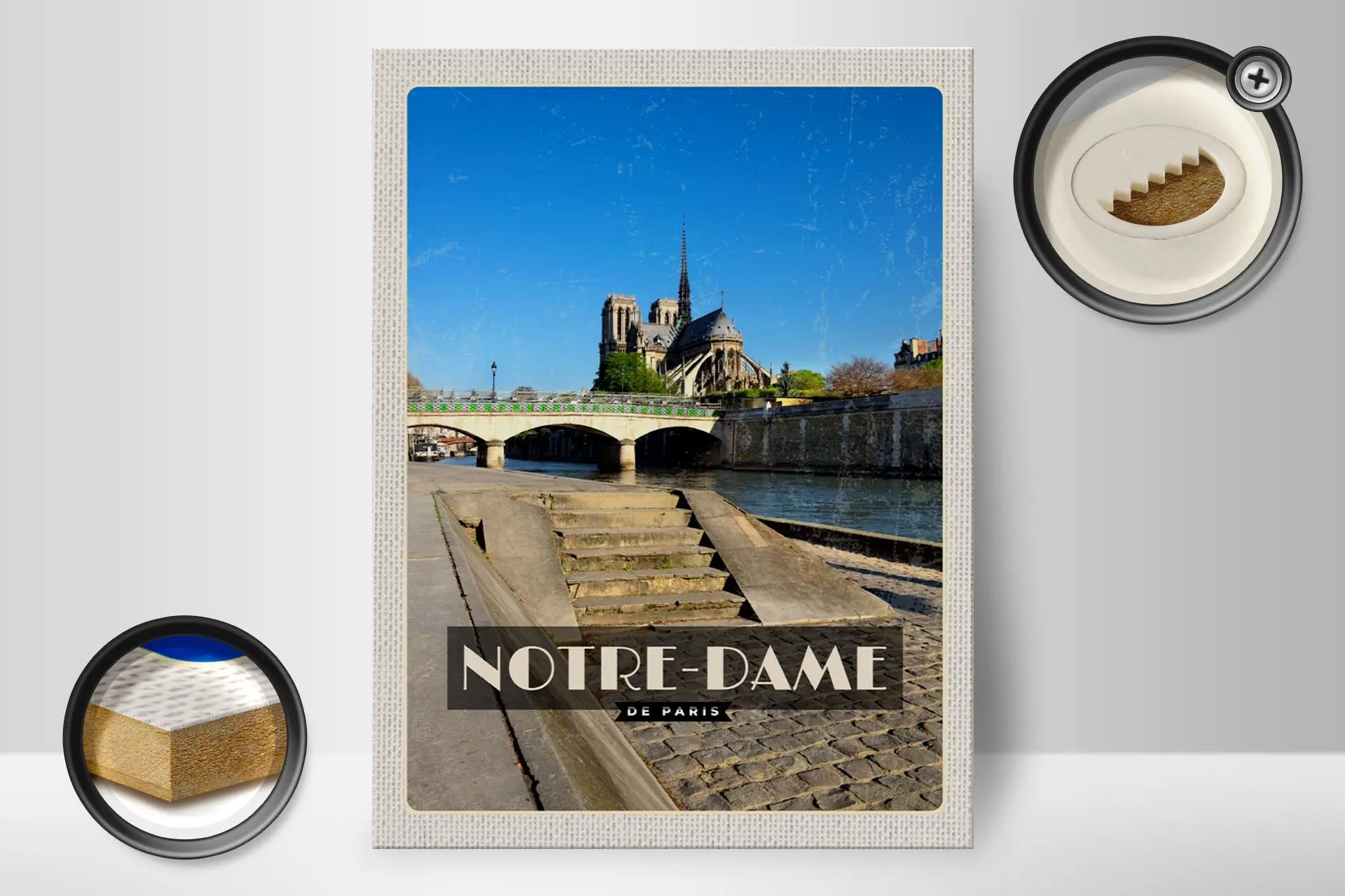 Buy wholesale Wooden sign travel 30x40cm Notre - Dame Paris Tourism