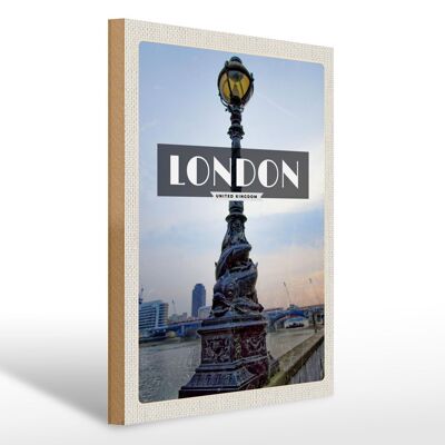 Holzschild Reise 30x40cm London United Kingdom Retro Poster