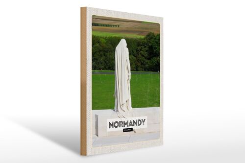 Holzschild Reise 30x40cm Normandy France Skulptur Geschenk