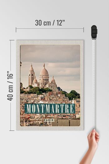 Panneau en bois voyage 30x40cm Affiche panorama Montamartre Paris 4