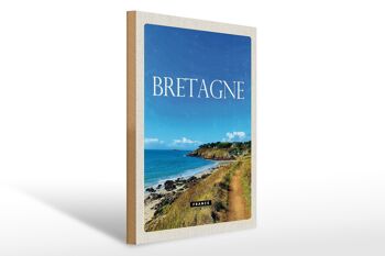 Panneau en bois voyage 30x40cm Bretagne France destination de voyage vacances 1