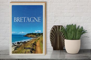 Panneau en bois voyage 30x40cm Bretagne France destination de voyage vacances 3