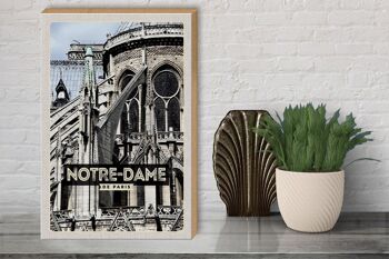 Panneau en bois voyage 30x40cm Architecture Notre-Dame de Paris 3