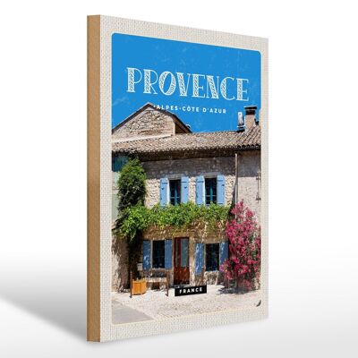 Cartel de madera viaje 30x40cm Casa Provenza Alpes-Costa Azul