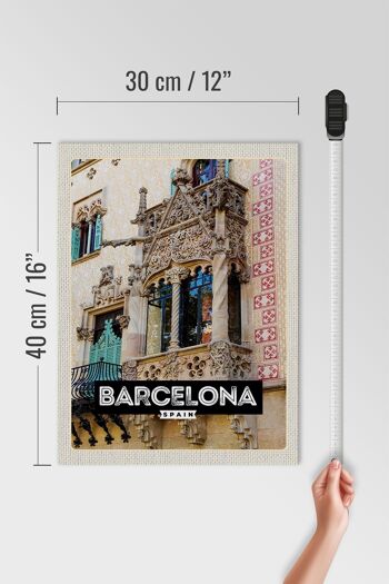 Panneau en bois voyage 30x40cm Barcelone Espagne architecture tourisme 4