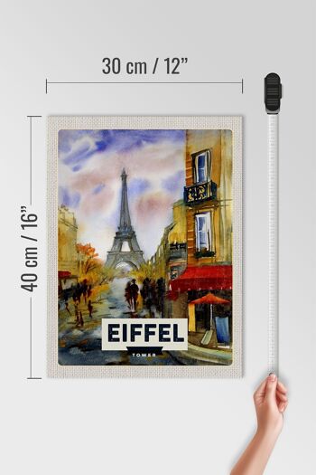 Panneau en bois voyage 30x40cm Tour Eiffel tableau pittoresque art 4