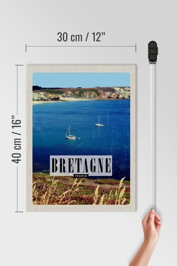 Panneau en bois voyage 30x40cm affiche de vacances Bretagne France 4