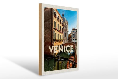 Holzschild Reise 30x40cm Venice Iraly Architektur Geschenk