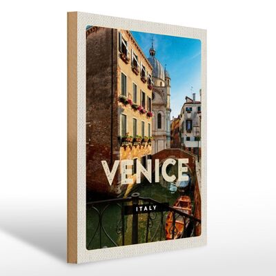 Holzschild Reise 30x40cm Venice Iraly Architektur Geschenk