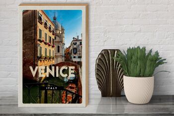 Panneau en bois voyage 30x40cm Venise Iraly architecture cadeau 3