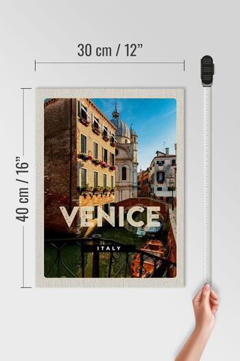 Panneau en bois voyage 30x40cm Venise Iraly architecture cadeau 4