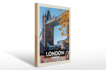Panneau en bois voyage 30x40cm Londres UK architecture Big Ben 1