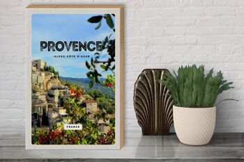 Panneau en bois voyage 30x40cm Provence France photo panoramique 3