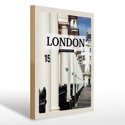 Cartel de madera viaje 30x40cm Londres Reino Unido ciudad retro