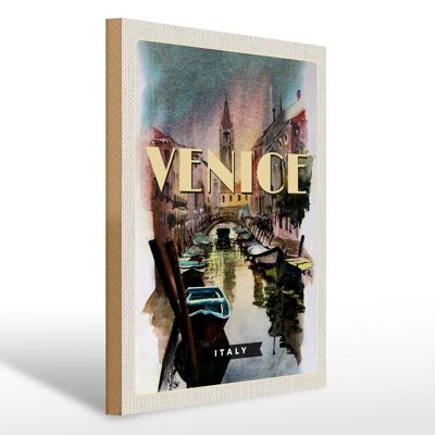 Cartel de madera viaje 30x40cm Venecia Italia cuadro pintoresco