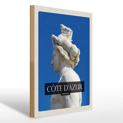 Cartello in legno da viaggio 30x40 cm Costa Azzurra la fontaine du soleil
