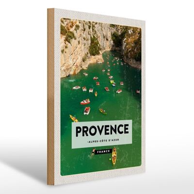 Cartello da viaggio in legno 30x40 cm Provenza Costa Azzurra Francia