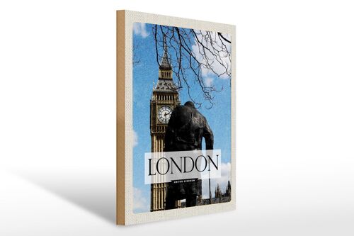 Holzschild Reise 30x40cm London UK Big Ben Reiseziel