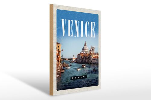 Holzschild Reise 30x40cm Venice Italy Kathedrale Geschenk