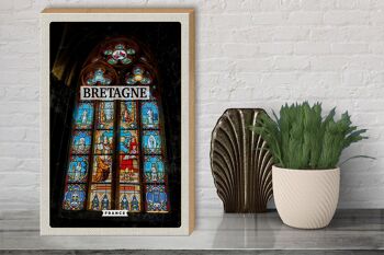 Panneau en bois voyage 30x40cm Bretagne France chapelle destination voyage 3