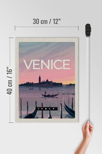 Panneau en bois voyage 30x40cm Venise Italie bateau image pittoresque 4