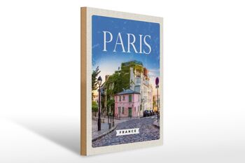 Panneau en bois voyage 30x40cm Paris France architecture vacances 1