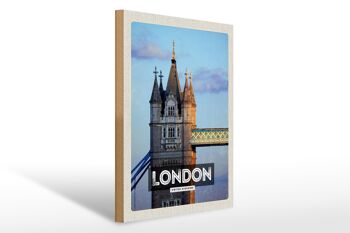 Panneau en bois voyage 30x40cm Londres UK architecture destination de voyage 1