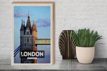 Panneau en bois voyage 30x40cm Londres UK architecture destination de voyage 3