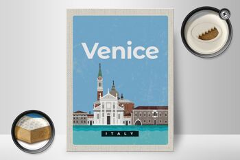 Panneau en bois voyage 30x40cm Venise Italie vue photo cadeau 2