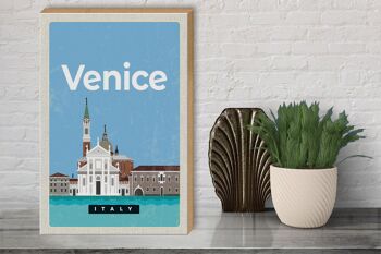 Panneau en bois voyage 30x40cm Venise Italie vue photo cadeau 3