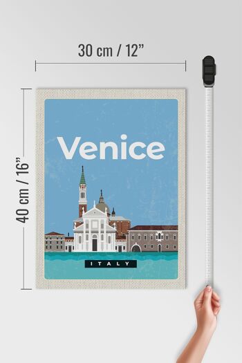 Panneau en bois voyage 30x40cm Venise Italie vue photo cadeau 4